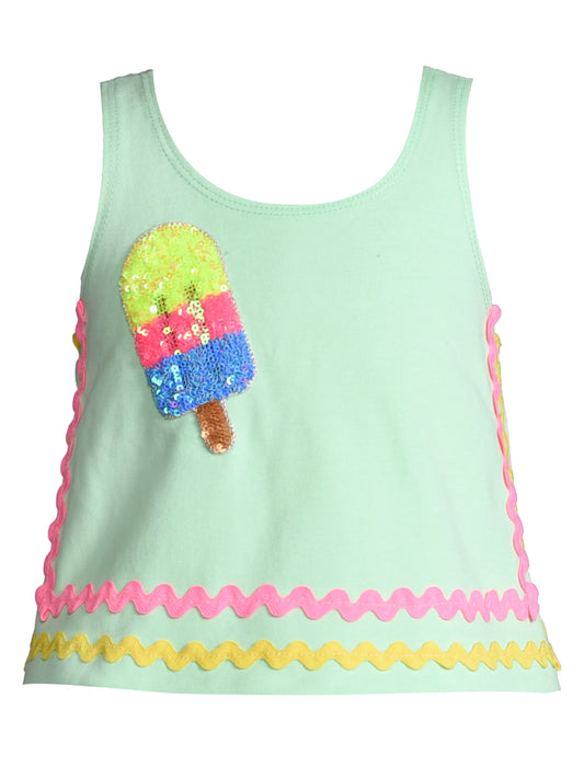 SWING TOP W/  RIC RAC TRIM  AND PATCH DETAIL