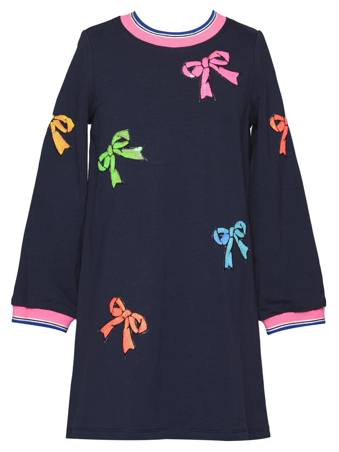 L/S DRESS W/ SEQUIN TRIM DETAIL