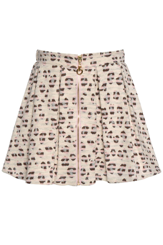 PLEATED SKIRT W/ FRONT ZIPPER DETAIL
