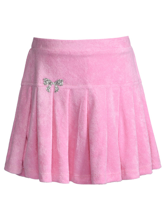 DROP WAIST PLEATED SKIRT W/ SPARLKE BOW TRIM