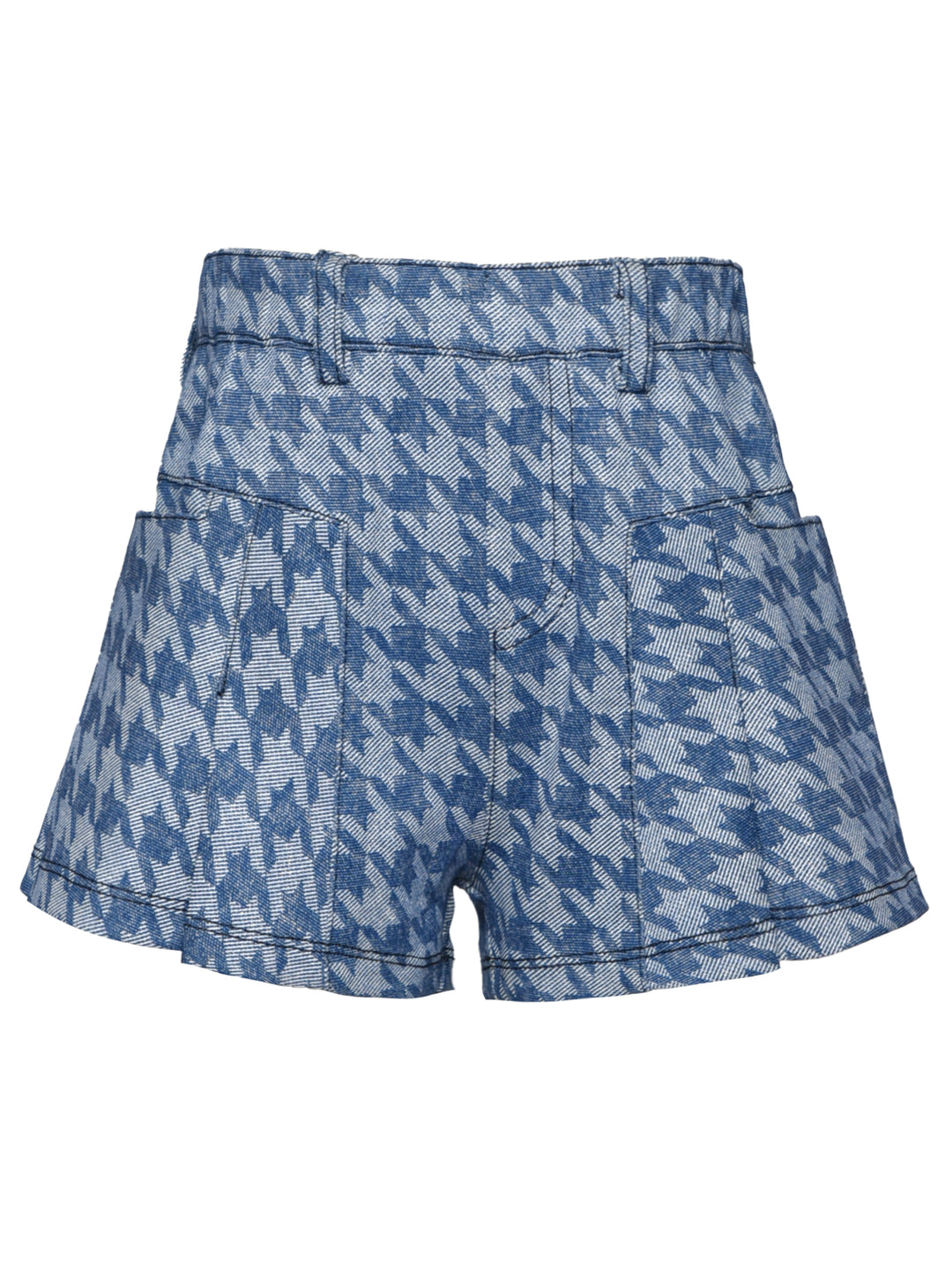HOUNDSTOOTH KNIT PLEATED SHORTS