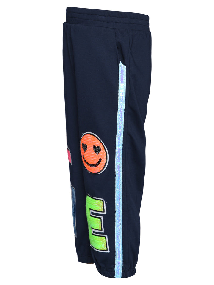 JOGGERS WITH LOVE SEQUIN PATCHES