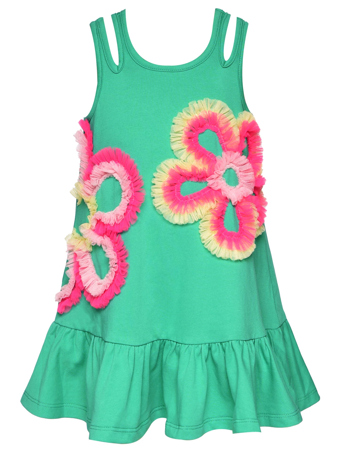 DRESS W/ MESH FLOWER DETAIL