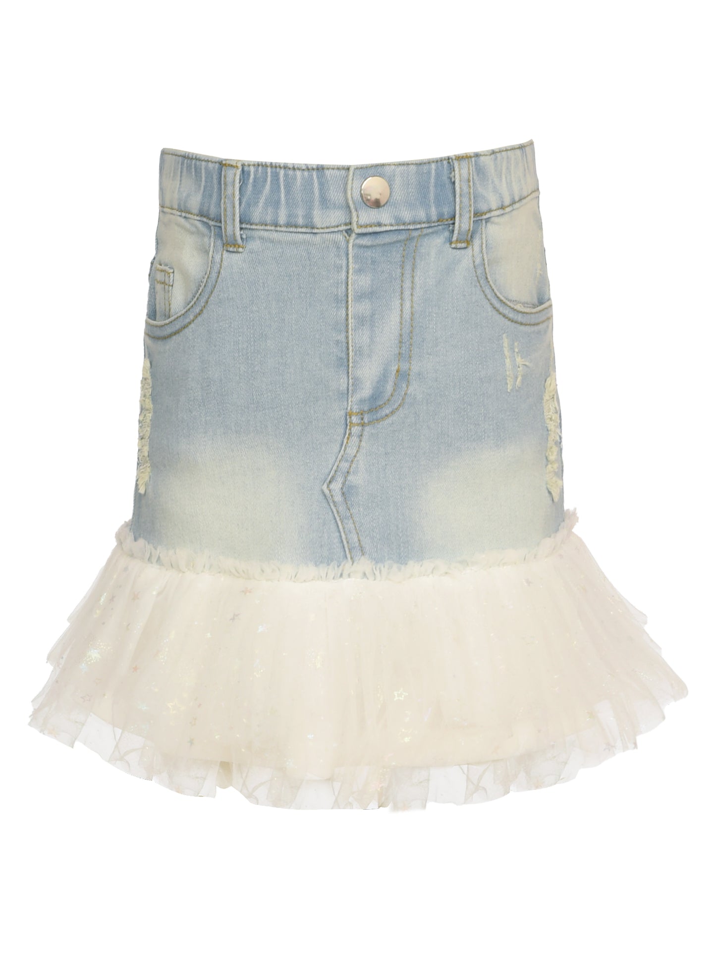 DENIM SKIRT W/ TUTU HEM