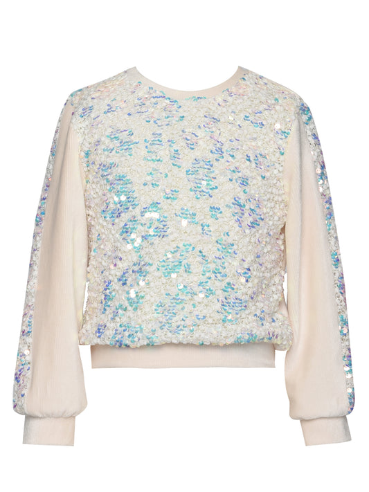 L/S IRIDESCENT SEQUIN TOP