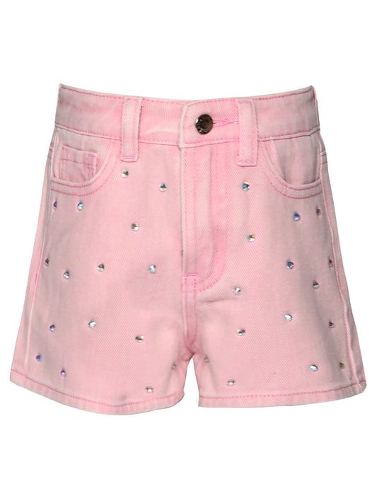 DENIM SHORTS W/ ALL OVER RHINESTONES