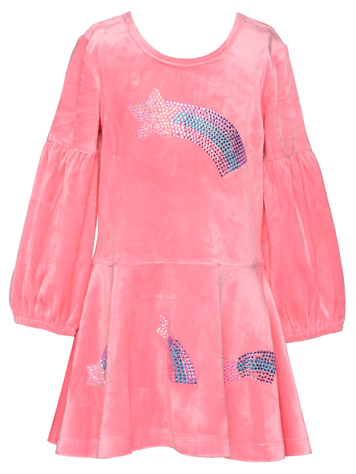 BUBBLE DRESS WITH SHOOTING STAR RHINESTONE DETAIL