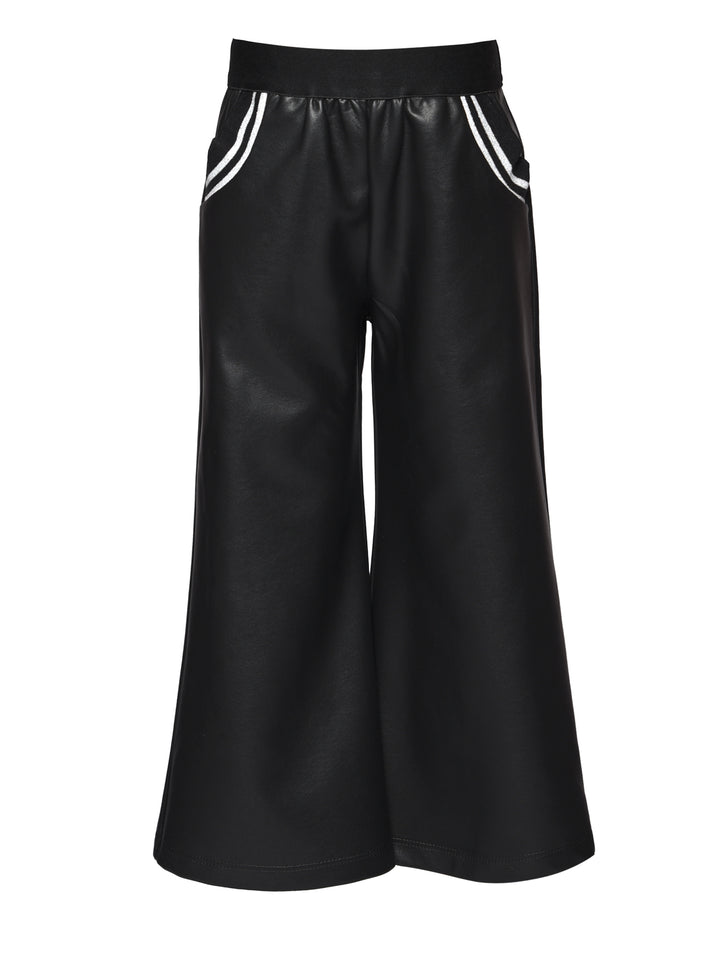 WIDE LEG FAUX LEATHER PANTS