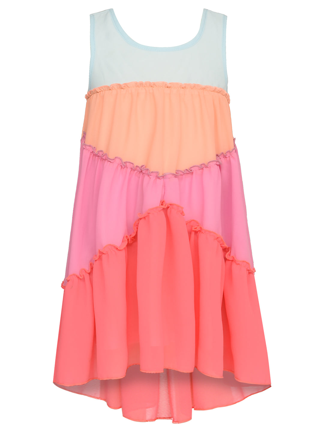 EMPIRE COLOR BLOCK FLOWY DRESS
