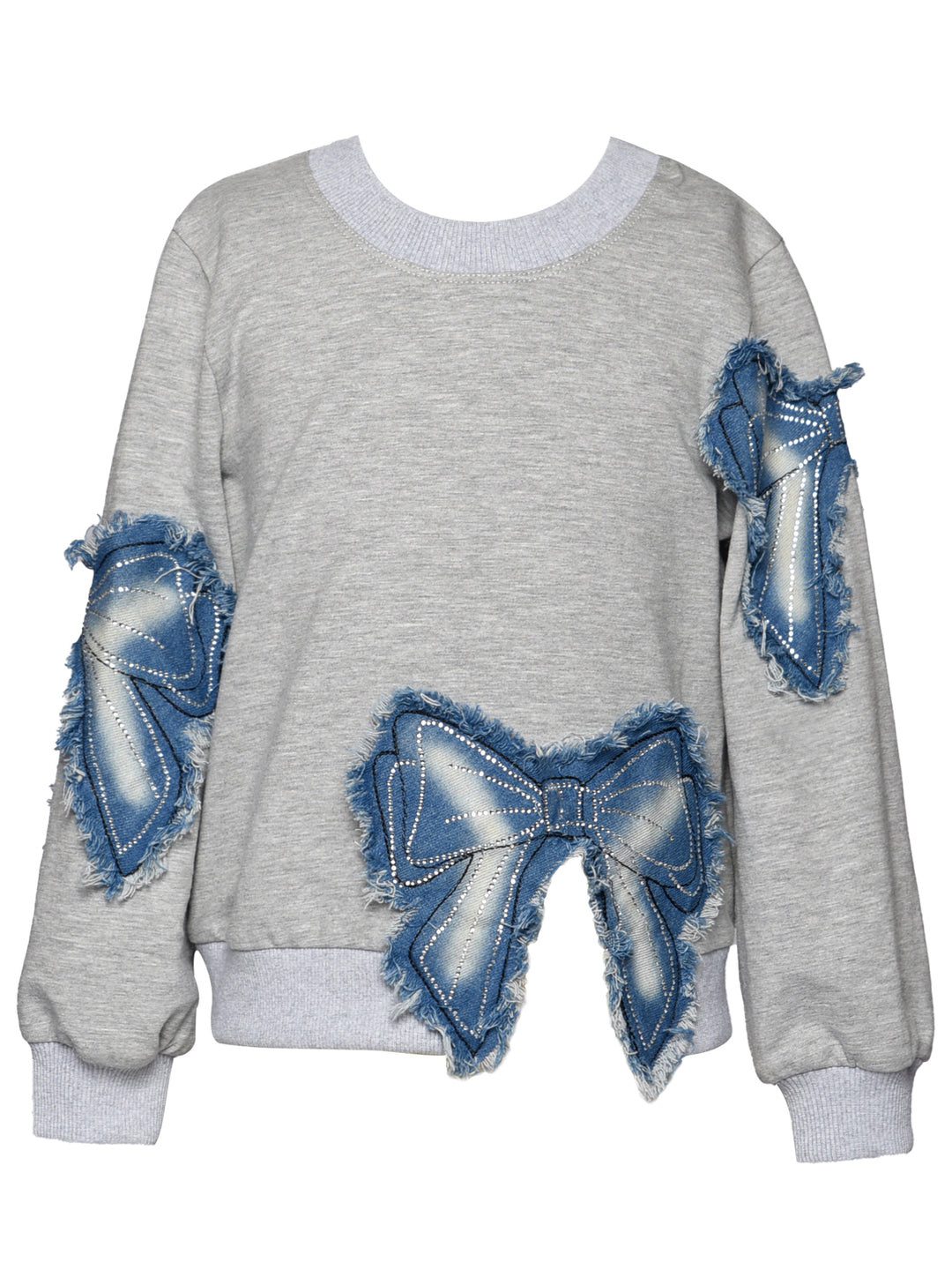 TOP WITH DENIM BOW PATCH DETAIL