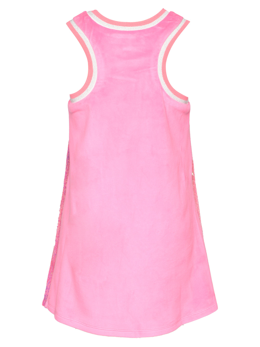 A-LINE SEQUIN DRESS W/ LOVE AND FLOWER TRIMS