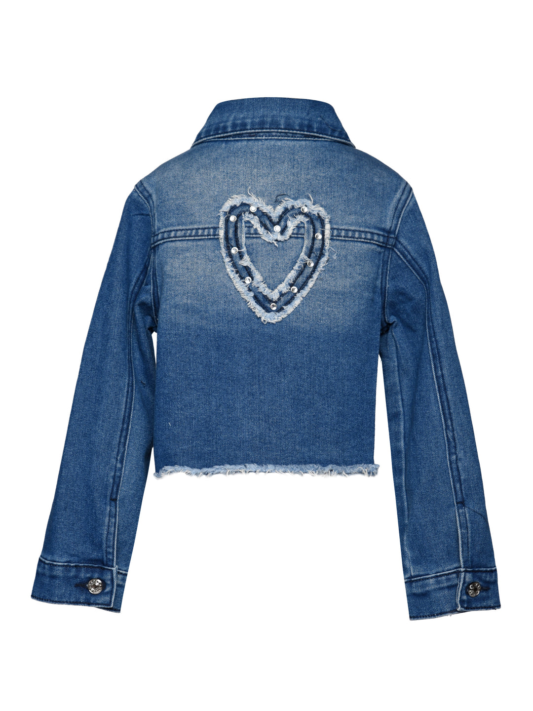 DENIM JACKET WITH HEART PATCH DETAIL