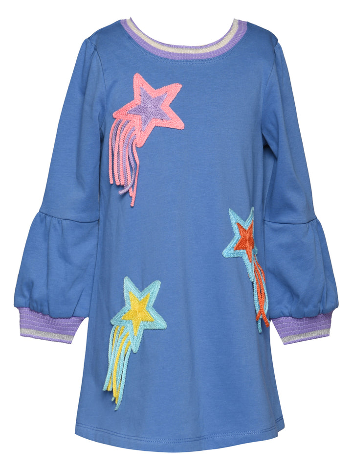 A-LINE DRESS WITH STAR TRIM DETAIL