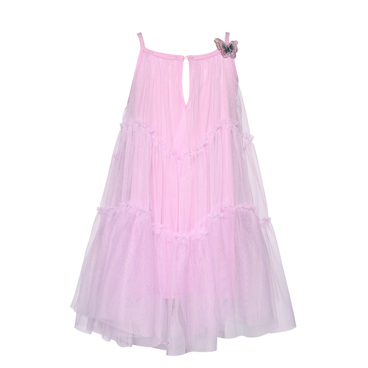 Infant l Toddler l Little Girl Tiered Mesh Ruffle Butterfly Midi Dress