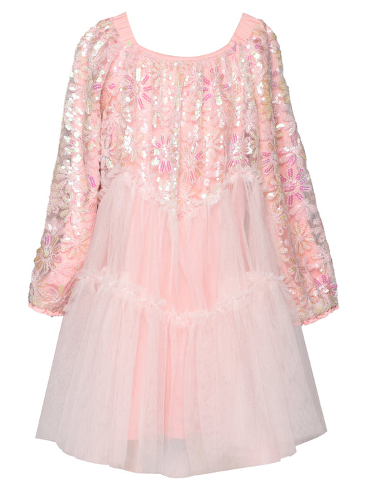 3 TIER EMPIRE MESH DRESS