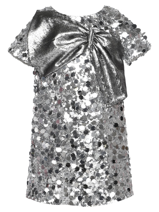 SEQUIN DRESS W/ BIG BOW DETAIL