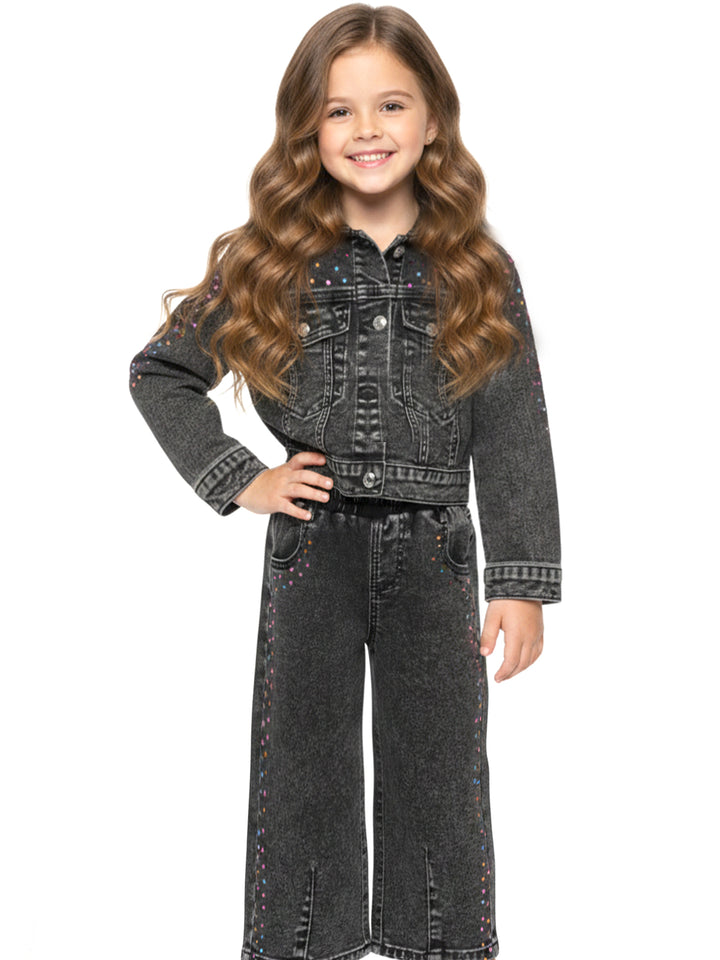 BARREL JEANS WITH RHINESTONE DETAILS