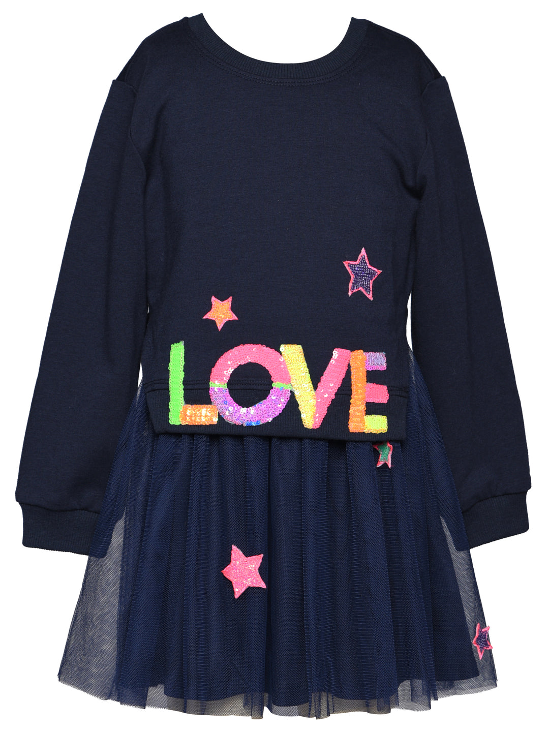 TWOFER TUTU DRESS W/ LOVE AND STAR SEQUIN PATCH DETAIL