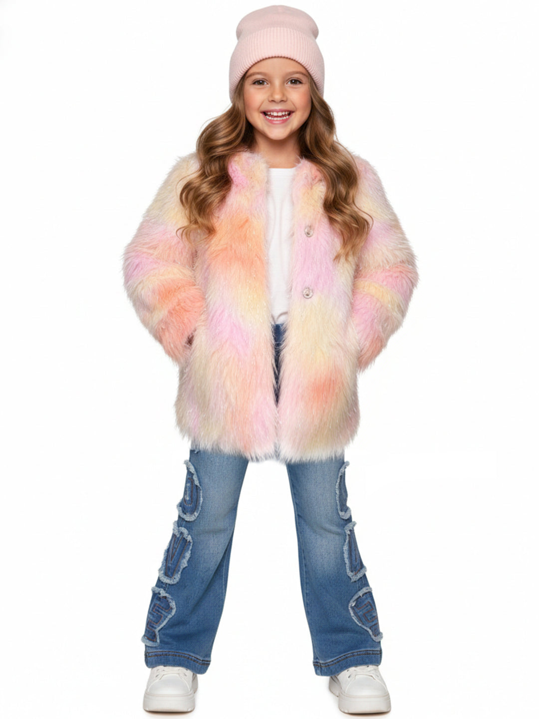 FAUX FUR HOODED COAT