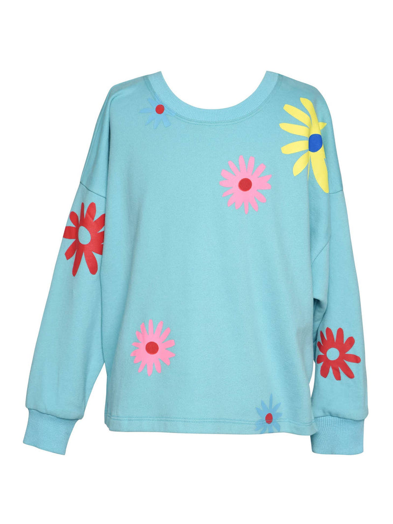 Little I Big Girls Daisy Colorblock Pullover