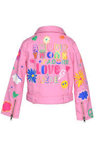 Toddler l Little Girls Colorful Amour Motto Jacket