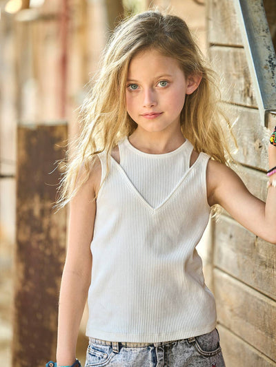 Little l Big Girl’s Elevated Basics Staple Ribbed Tank Top