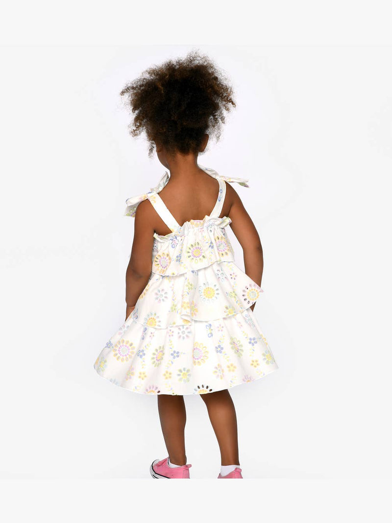 Toddler l Little Girl Pastel Embroidered Eyelet Tiered Dress