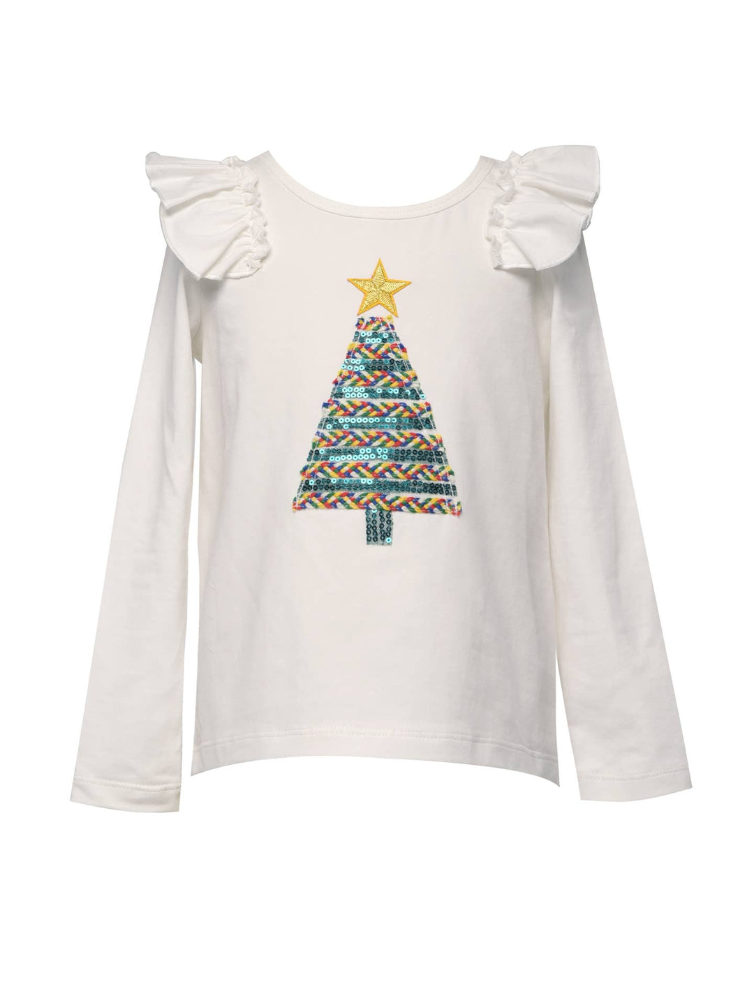 Toddler l Little Girls Long Sleeve Sequin Christmas Tree Tee