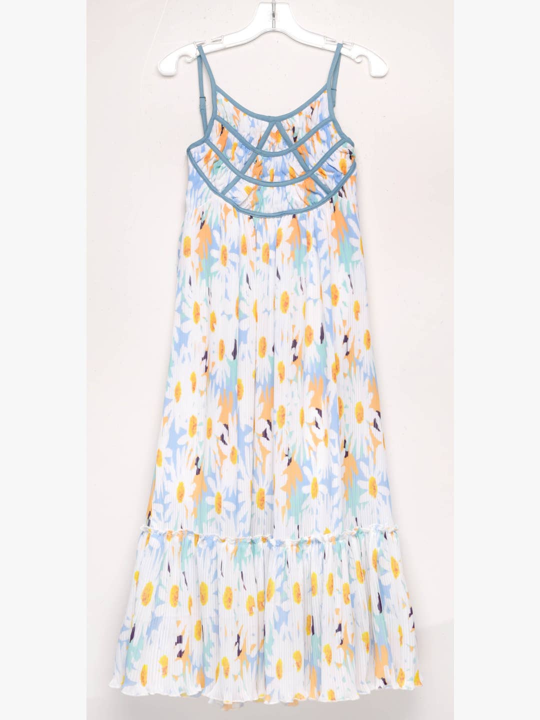 Little l Big l Tween Girl’s Daisy Watercolor Strappy Maxi Dres