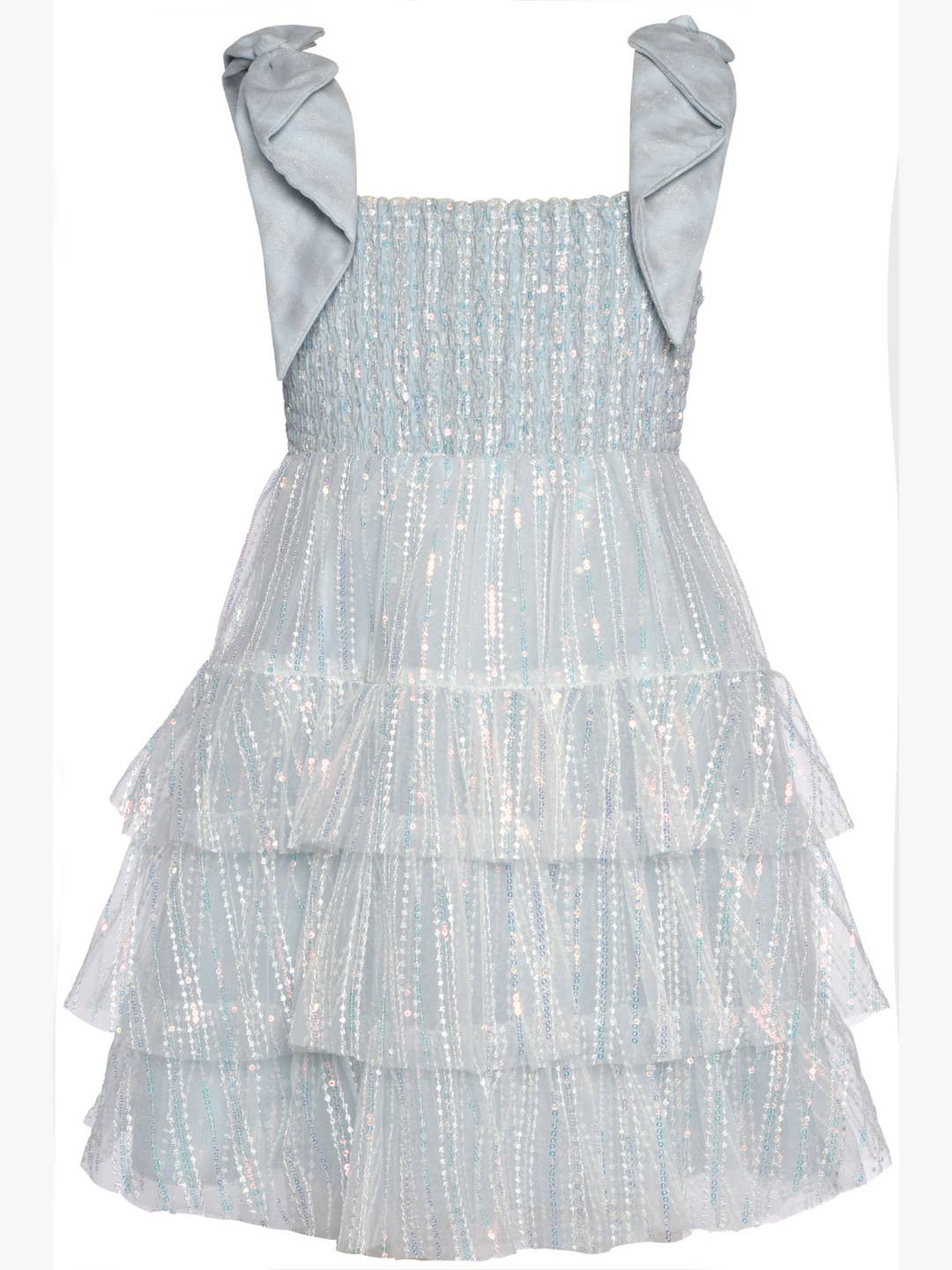 Big Girls Tween Tiered Sequin Babydoll Party Dress