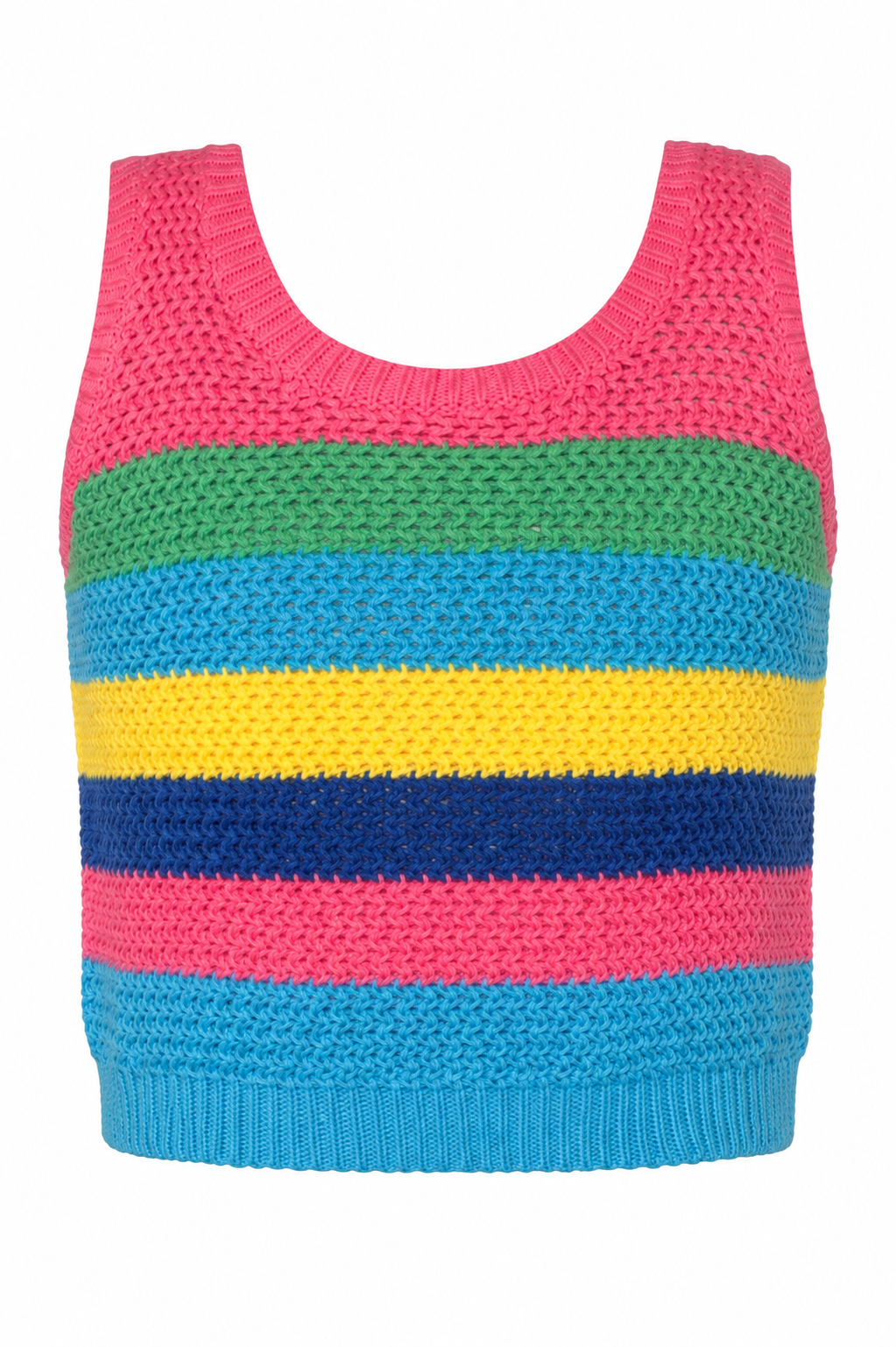 Little l Big l Tween Girl’s Colorblock Stripe Crochet Tank Top