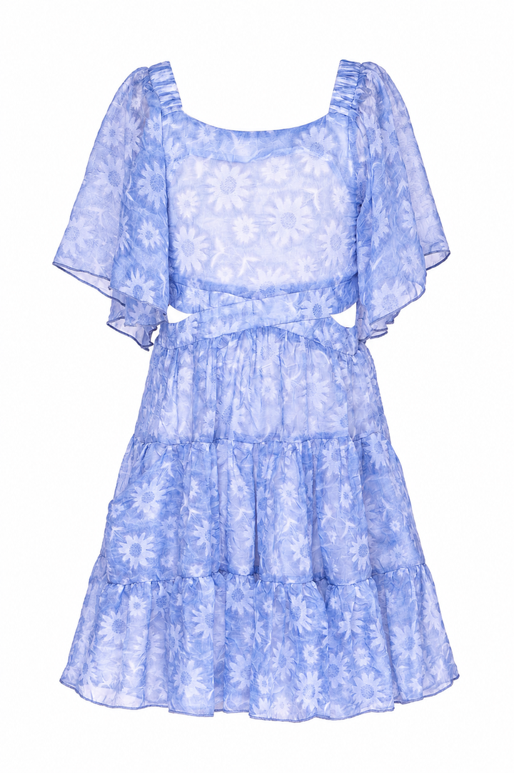 Little | Big | Tween Girl’s Daisy Flower Tiered Flutter Dress