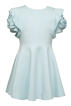 Girl’s Rosette Shoulder Sleeve Skater Dress