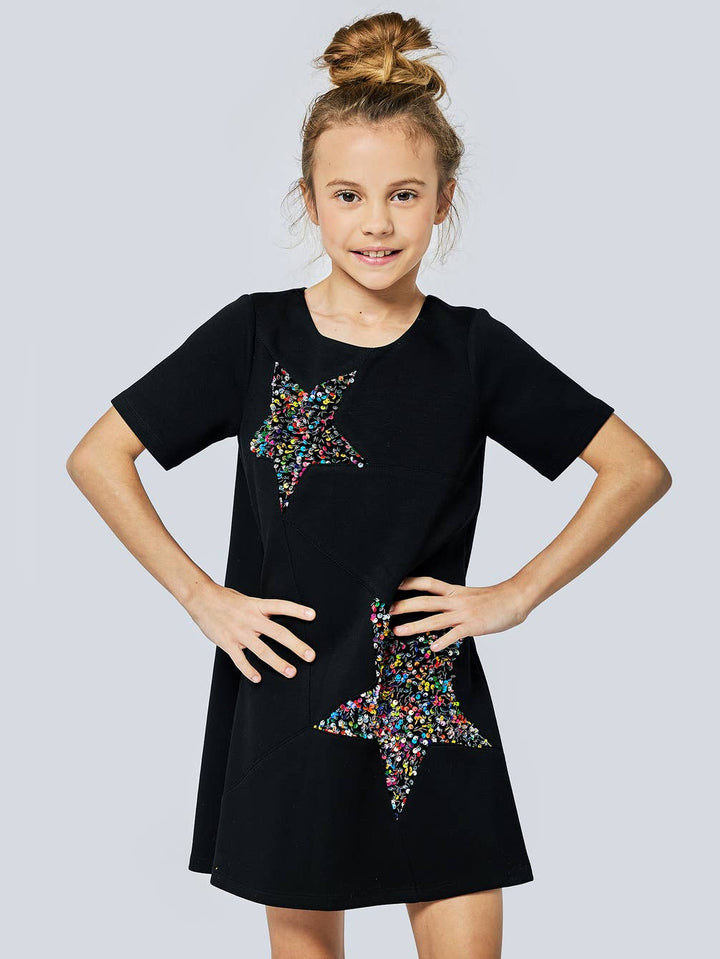 Little l Big l Tween Girl’s Star Sequin Shift Dress