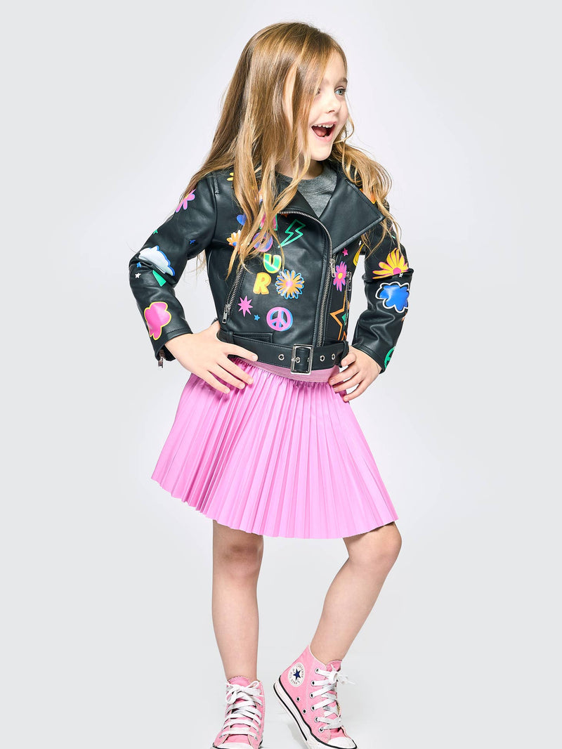 Toddler l Little Girls Colorful Amour Motto Jacket