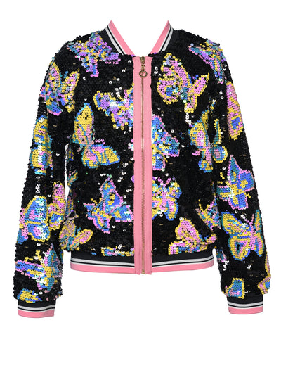 Little l Big l Tween Girl’s Sequin Sporty Chic Butterfly Jacket