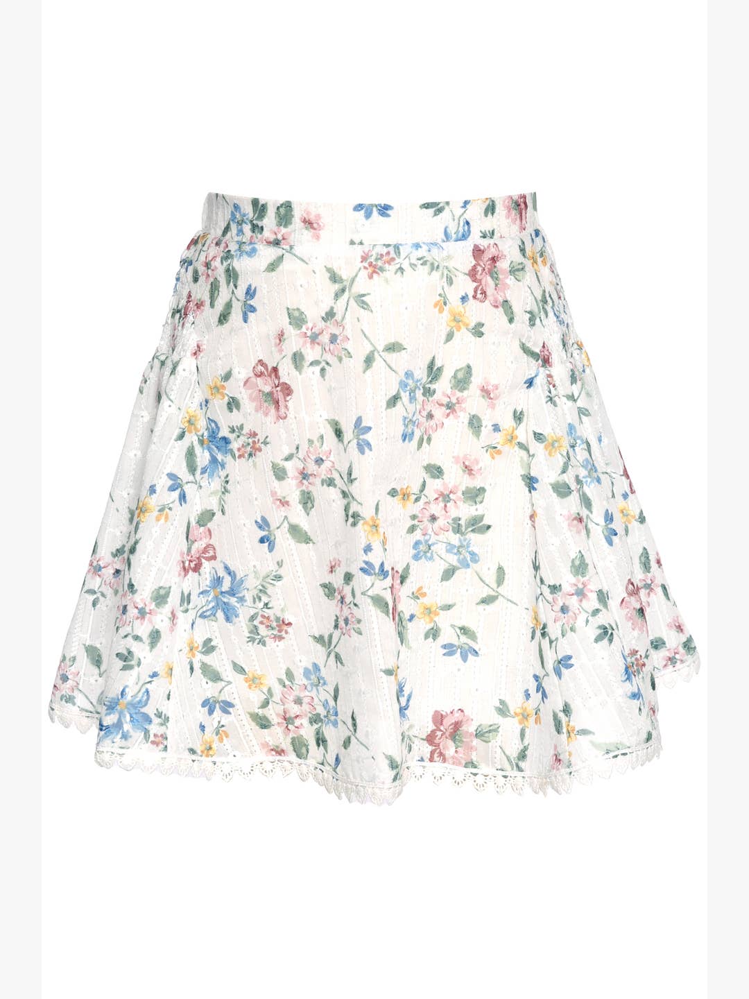 Little l Big l Tween Girls Eyelet Boho Floral Mini Skirt