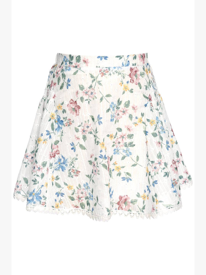 Little l Big l Tween Girls Eyelet Boho Floral Mini Skirt