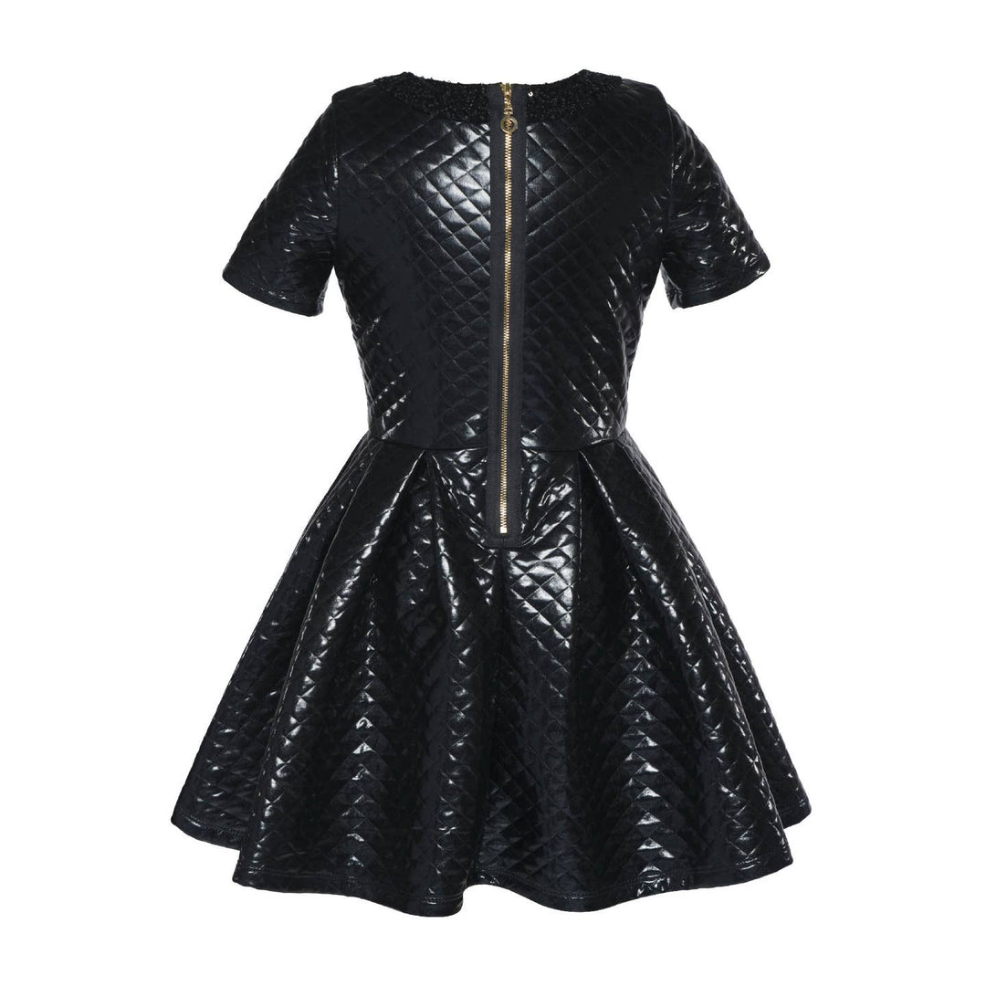 Little l Big l Tween Girls Quilted Pleather Zipper Dress