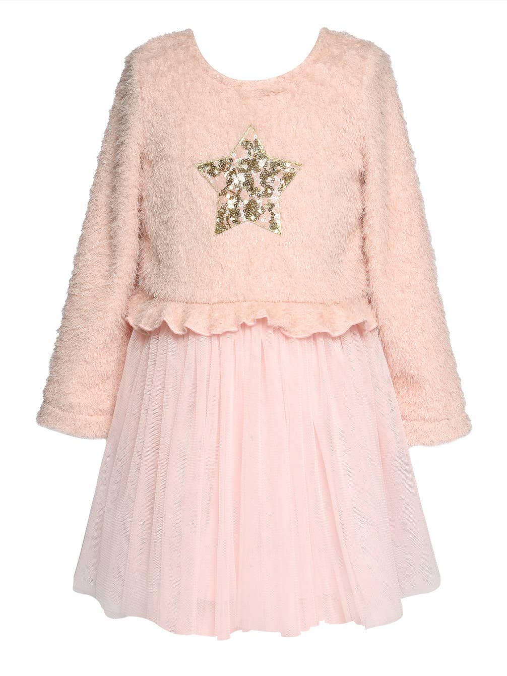 Infant l Toddler l Little Girl’s Sequin Star Fuzzy Twofer Tutu Dress