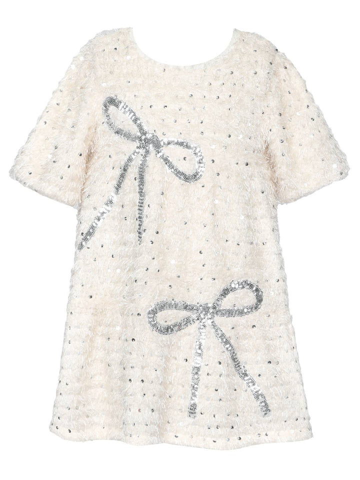 Toddler l Little l Big Girl’s Sequin Bow A-Line Dress
