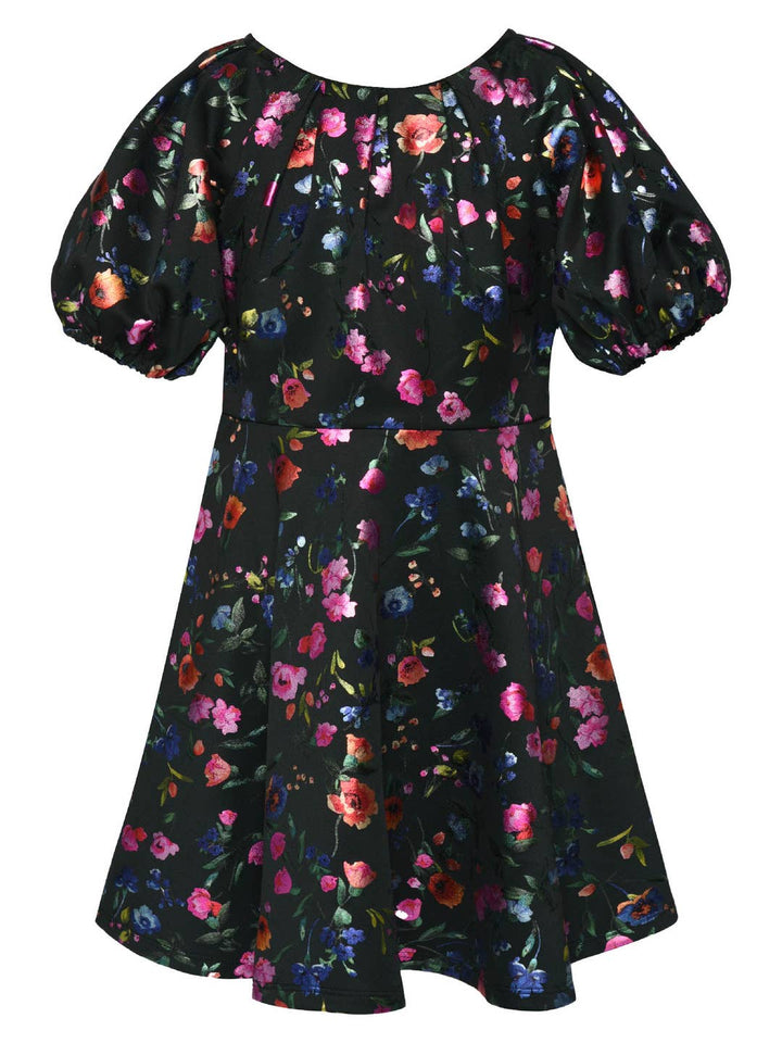Little l Tween Girl’s Foiled Floral Print Party Dress