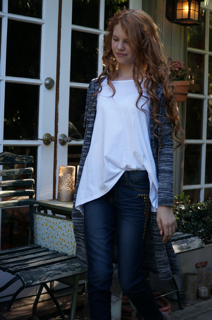 Big Girls Lightweight Waterfall Cardigan