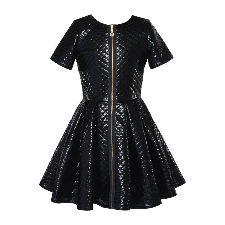 Little l Big l Tween Girls Quilted Pleather Zipper Dress
