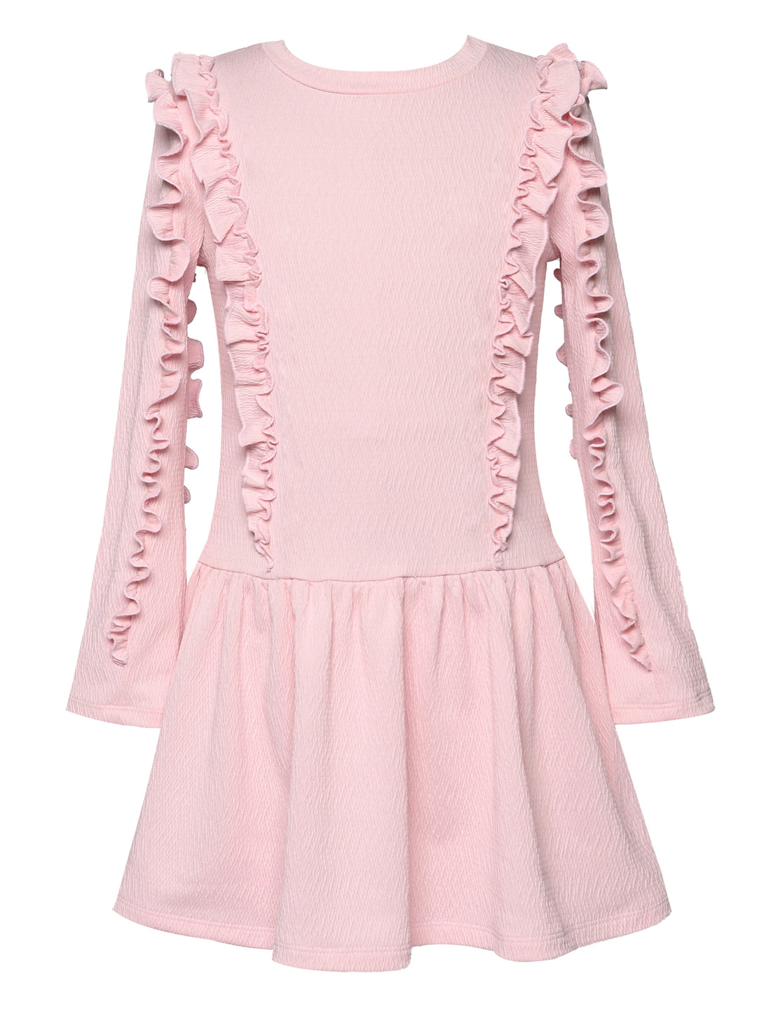 Big Girl l Tween Long Sleeve Ruffle Textured Dress