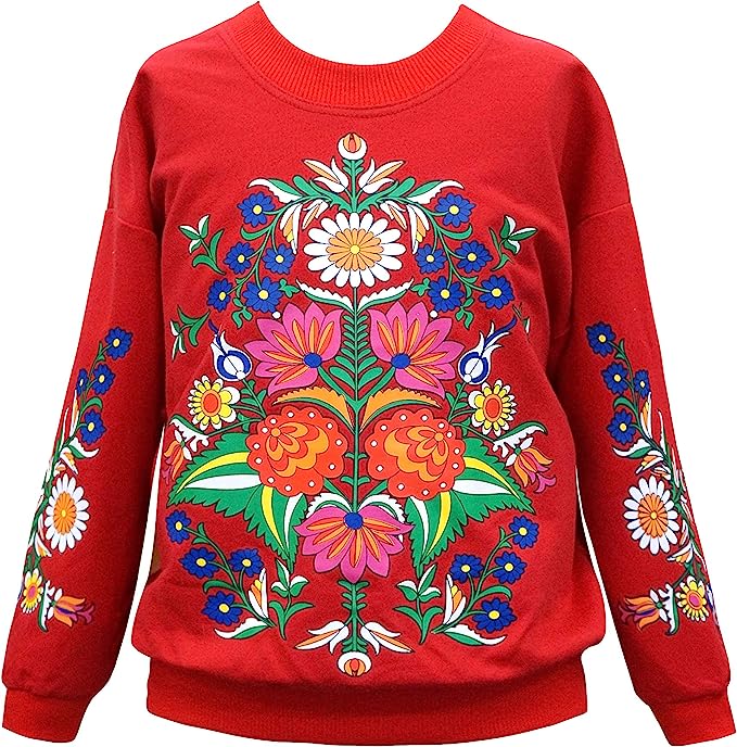 Little l Big Girls Boho Floral Print Pullover Sweater