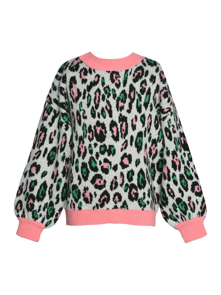 Little Girl’s Leopard Animal Print Pullover Sweater