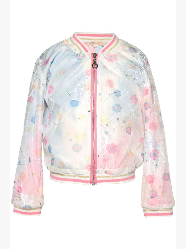 Infant l Toddler I Little l Big Girls Floral Pastel Bomber Jacket