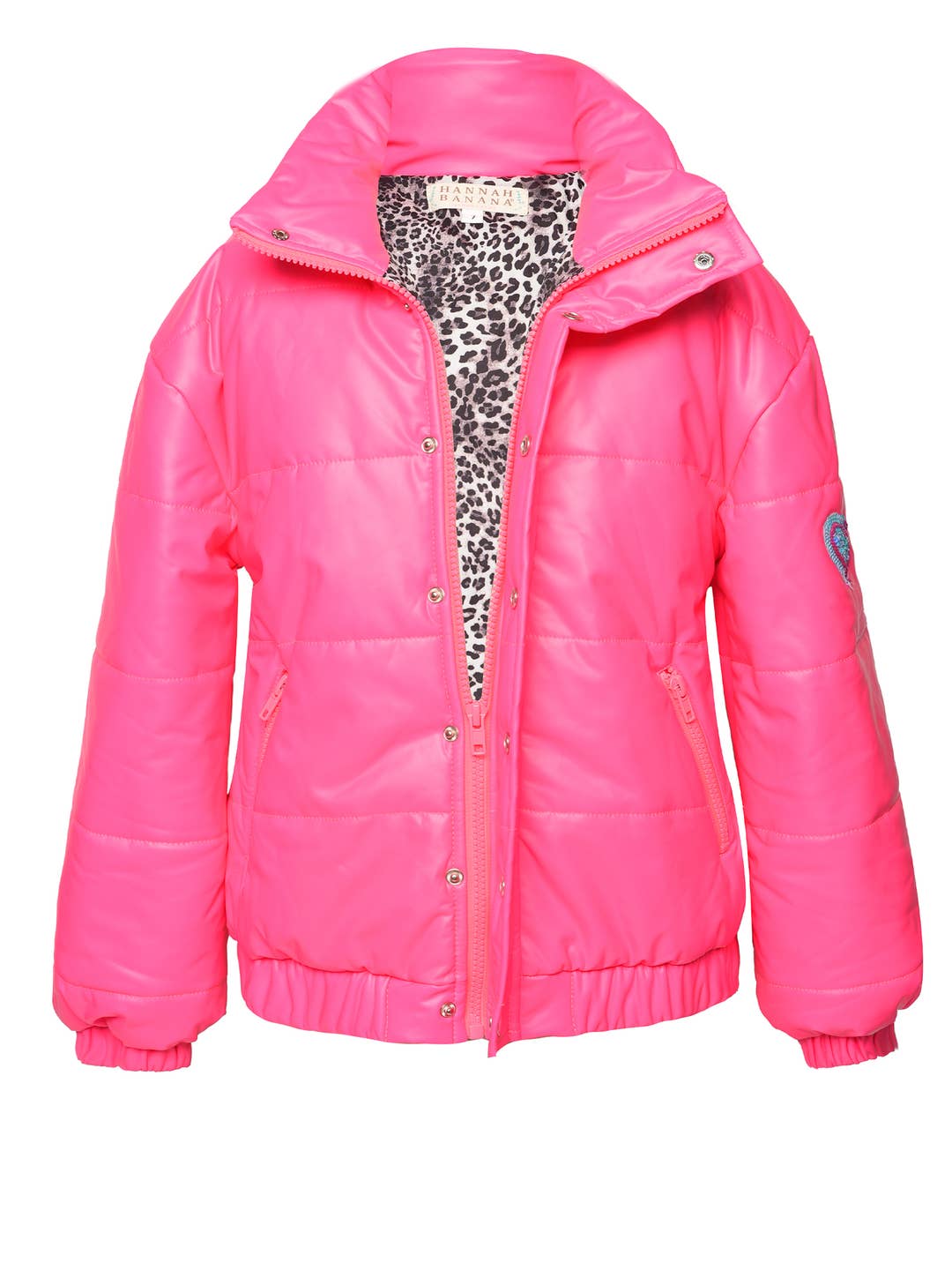 Little l Big l Tween Girl’s Pleather Patch Puffer Jacket