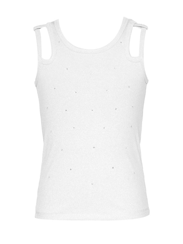 Little l Big l Tween Rhinestone Cut-Out Ribbed Tank Top